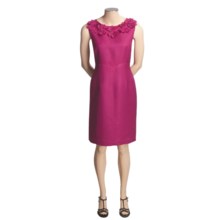 Jessica Howard Sheath Dress - Floral Applique Neckline, Sleeveless (For Women) in Fucshia - Closeouts