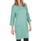 Joan Vass Back Button Dress - Cotton, 3/4 Sleeve (For Women) in Blue