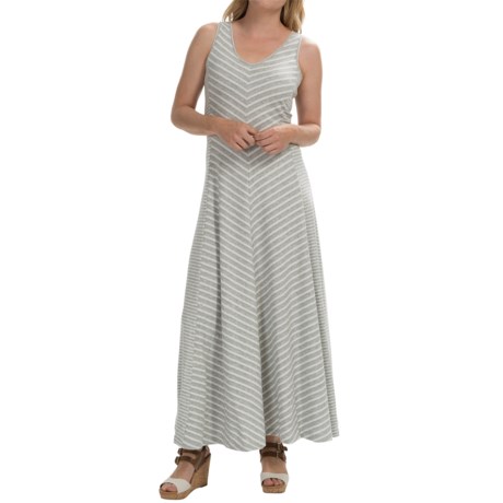 Joan Vass Chevron Stripe Maxi Dress Sleeveless (For Women)