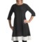 Joan Vass Color-Blocked Dress - 3/4 Sleeve (For Women) in Black