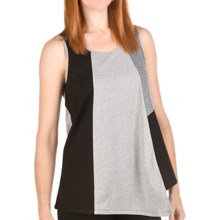 Joan Vass Cotton Color-Block Tunic Shirt - Sleeveless (For Women) in Black - Closeouts