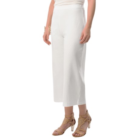 Joan Vass Cotton Crop Pants Elastic Pull On Waist (For Women)