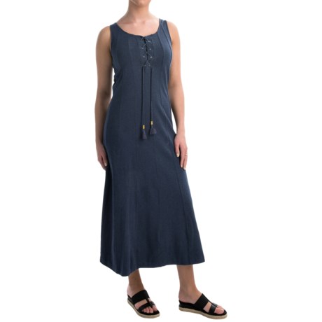 Joan Vass Cotton Maxi Dress Sleeveless For Women