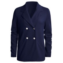 Joan Vass Double-Breasted Knit Jacket (For Women) in Ink - Closeouts