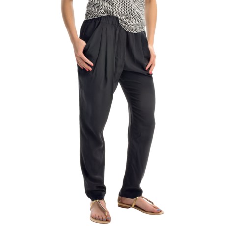 Joan Vass Drape Pocket Silk Pants (For Women)