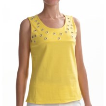 Joan Vass Grommet Detail Tank Top (For Women) in Flash Yellow - Closeouts