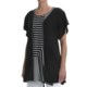 Joan Vass Light Knit Tunic Shirt - Zip Front, Short Sleeve (For Women)