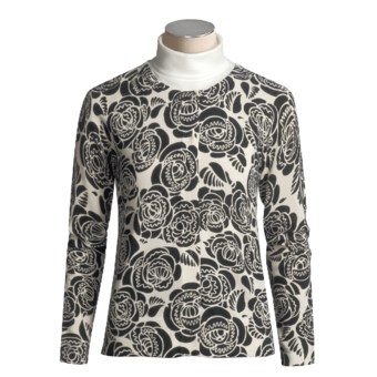 Joan Vass Printed Cardigan Sweater (For Women) in Frosty/Black