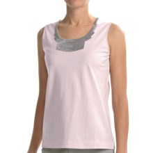Joan Vass Sequin Necklace Tank Top (For Women) in Pink Quartz - Closeouts