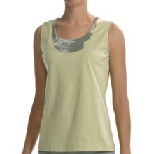 Joan Vass Sequin Necklace Tank Top (For Women) in Spearmint - Closeouts