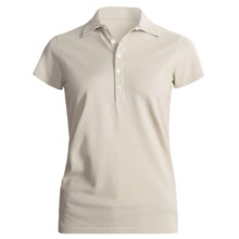 Joan Vass Studio Cotton Pique Polo Shirt - Short Sleeve (For Women) in Cream - Closeouts
