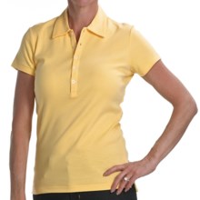 Joan Vass Studio Interlock Cotton Polo Shirt - Short Sleeve (For Women) in Light Yellow - Closeouts