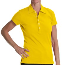 Joan Vass Studio Interlock Cotton Polo Shirt - Short Sleeve (For Women) in Yellow - Closeouts