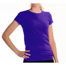 Joan Vass Studio Molly Crew Shirt - Cotton Jersey, Short Sleeve (For Women) in Purple - Closeouts