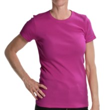 Joan Vass Studio Shirt - Ribbed Cotton, Short Sleeve (For Women) in Red Raspberry - Closeouts