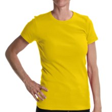 Joan Vass Studio Shirt - Ribbed Cotton, Short Sleeve (For Women) in Yellow - Closeouts