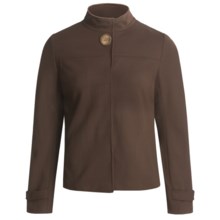 Joan Vass Swing Jacket - Stretch Rayon Knit (For Women) in Cocoa - Closeouts