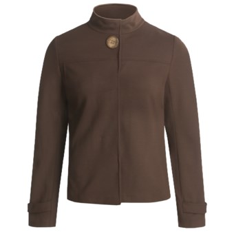 Joan Vass Swing Jacket - Stretch Rayon Knit (For Women) in Cocoa