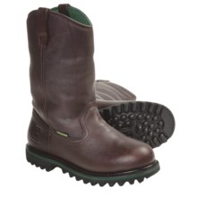 John Deere 12" Wellington Work Boots - Waterproof, Insulated, Leather (For Men) in Black Raspberry - Closeouts
