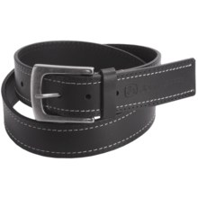 John Deere Contrast Stitch Belt - Leather (For Men) in Black - Closeouts