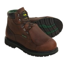 John Deere Footwear 5" Leather Work Boots - Steel Toe, Metatarsal Guard (For Men) in Dark Brown - Closeouts