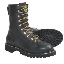 John Deere Footwear 9” Logger Work Boots - Waterproof, Leather (For Men) in Black - Closeouts