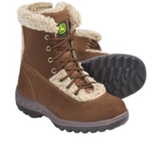 John Deere Footwear Suede Boots - Faux-Shearling Lined (For Kids and Youth) in Rust - Closeouts