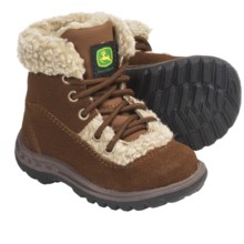 John Deere Footwear Suede Boots - Faux-Shearling Lining (For Infants) in Rust - Closeouts