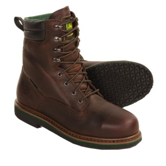 John Deere Steel-Toe Work Boots - Leather (For Men) in Dark Brown