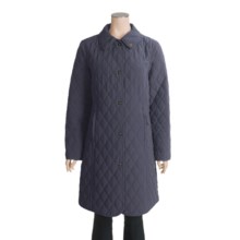 John Partridge Waddingham Quilted Microfiber Coat (For Women) in Navy - Closeouts