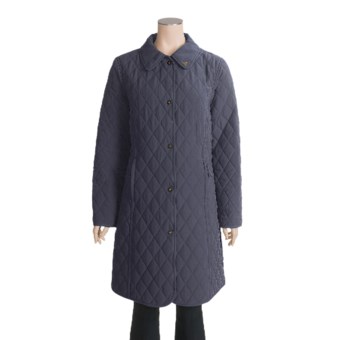 John Partridge Waddingham Quilted Microfiber Coat (For Women) in Navy