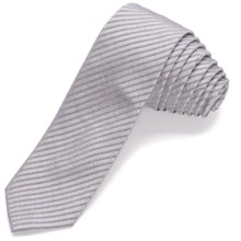 John Varvatos Collection Linxus Stripe Skinny Tie (For Men) in Grey - Closeouts