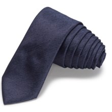 John Varvatos Collection Melange Skinny Tie (For Men) in Navy - Closeouts