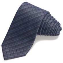 John Varvatos Collection Narrow Grid Tie (For Men) in Brown/Blue - Closeouts