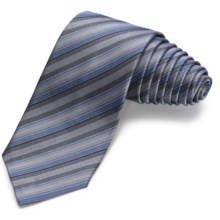 John Varvatos Collection Reflection Stripe Narrow Tie - 5-Fold (For Men) in Charcoal - Closeouts