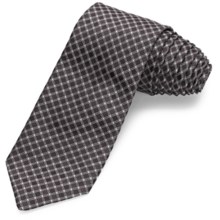 John Varvatos Star USA Checkmate Grid Narrow Tie (For Men) in Black - Closeouts