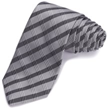 John Varvatos Star USA Sloan Plaid Narrow Tie (For Men) in Black - Closeouts