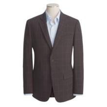 John Varvatos Star USA Waffled Windowpane Sport Coat - Leather Trim (For Men) in Dark Brown - Closeouts