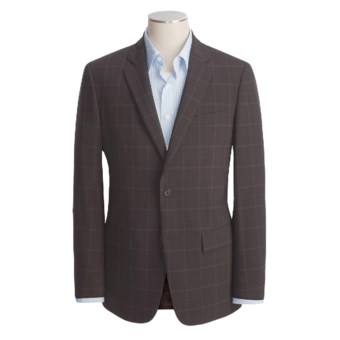 John Varvatos Star USA Waffled Windowpane Sport Coat - Leather Trim (For Men) in Dark Brown