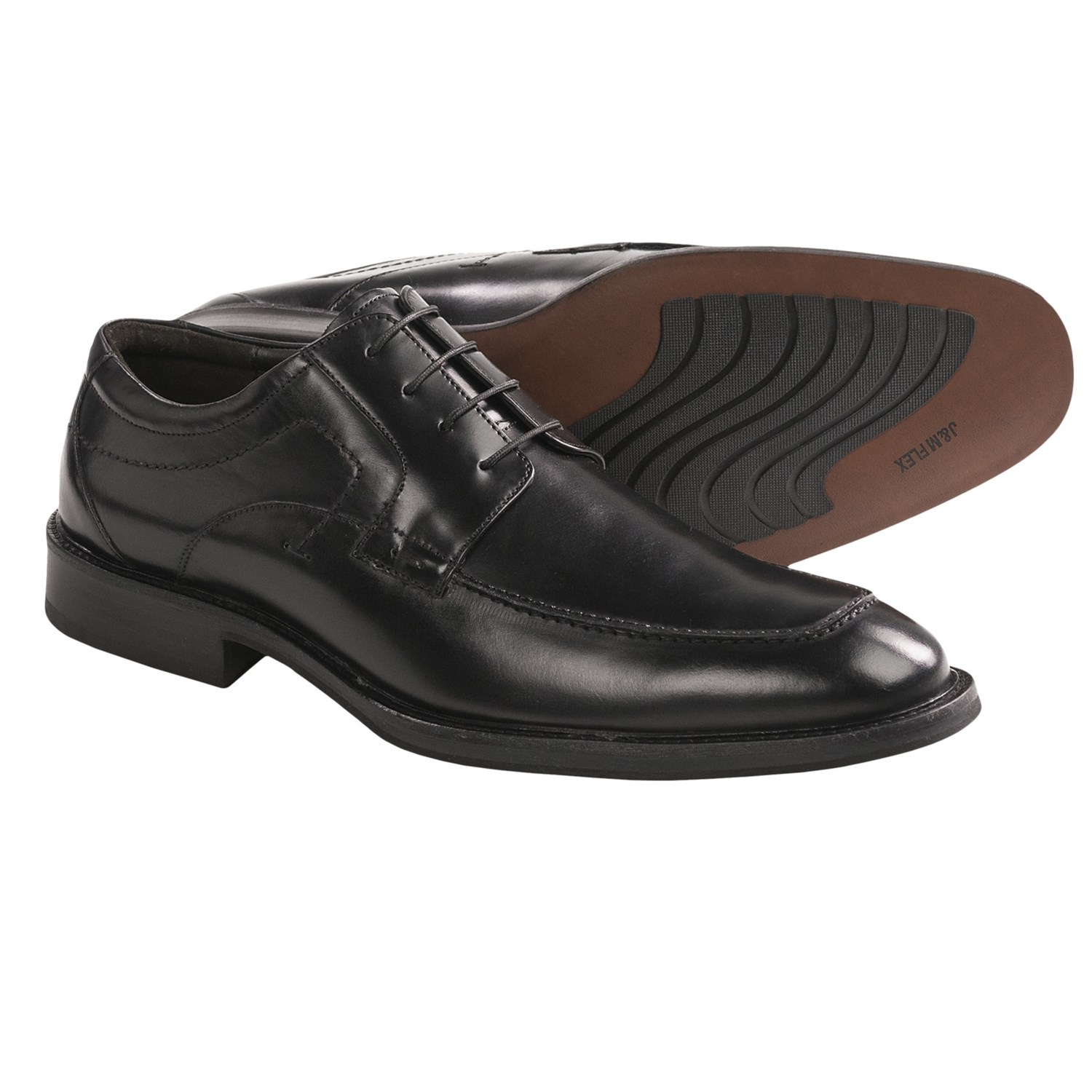 johnston-and-murphy-alderson-shoes-moc-toe-lace-ups-for-men-in-black~p ...