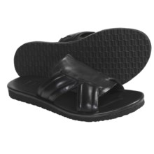 Johnston & Murphy Dealey Cross Strap Sandals - Leather (For Men) in Black Smooth - Closeouts