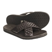 Johnston & Murphy Dealey Woven Cross Strap Sandals - Leather (For Men) in Dark Brown - Closeouts