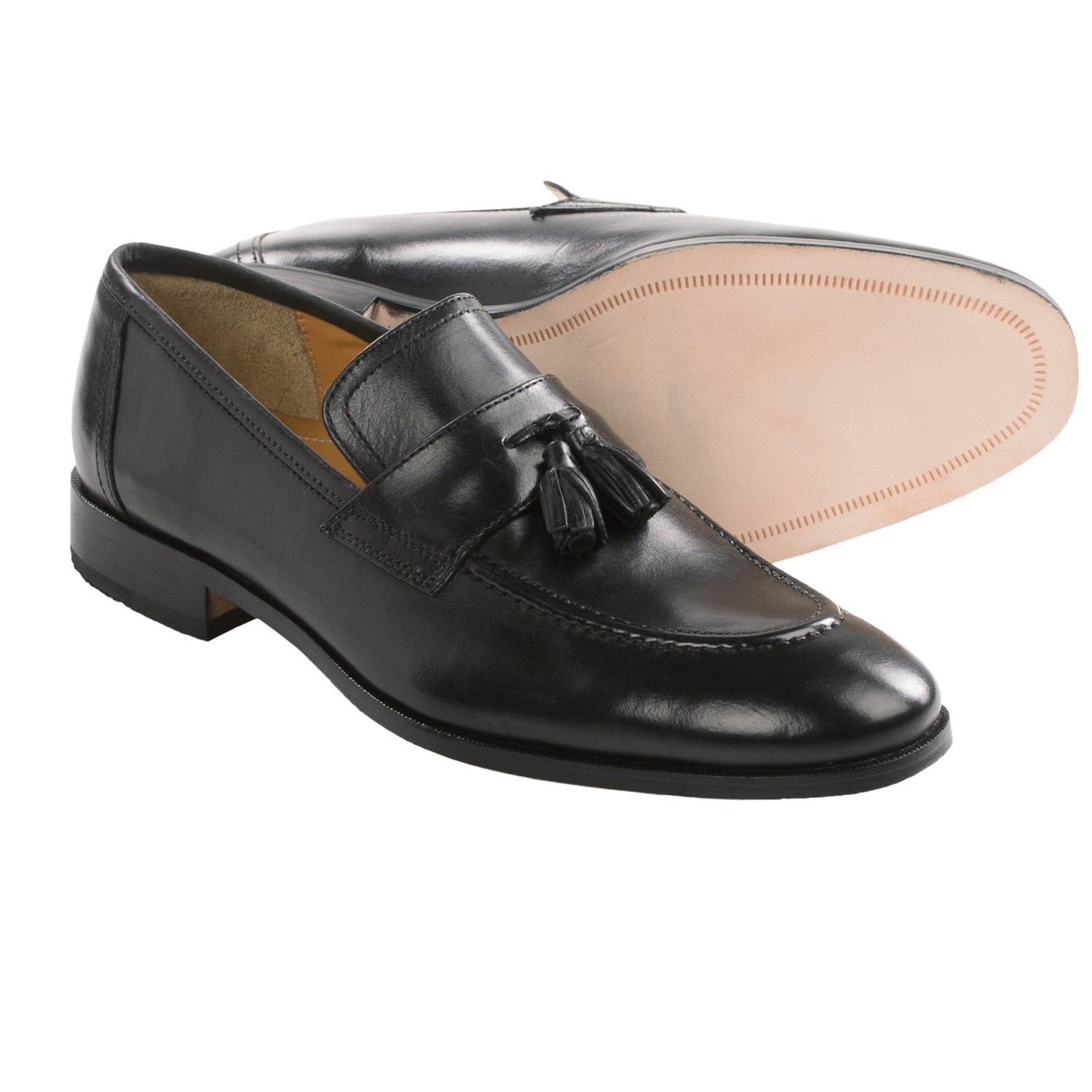 johnston-and-murphy-kimball-tassel-loafers-leather-for-men-in-black~p ...