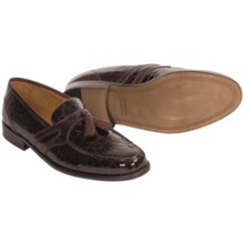 Johnston & Murphy Mixon Tassel Dress Shoes - Crocodile-Embossed Loafers (For Men) in Mahogany - Closeouts