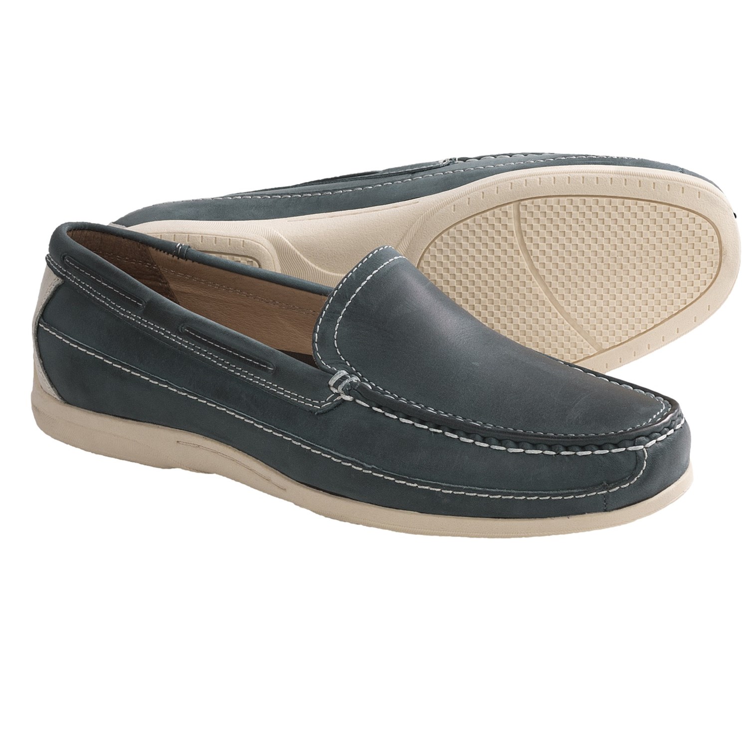 johnston-and-murphy-trevitt-venetian-shoes-leather-for-men-in-navy~p ...