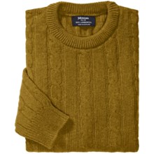 Johnstons of Elgin Cable-Knit Lambswool Sweater (For Men) in Curry - Closeouts