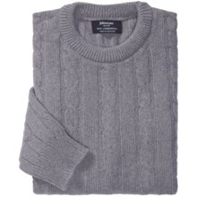 Johnstons of Elgin Cable-Knit Lambswool Sweater (For Men) in Grey Mix - Closeouts