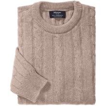 Johnstons of Elgin Cable-Knit Lambswool Sweater (For Men) in Oatmeal - Closeouts