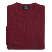 Johnstons of Elgin Cashmere Cardigan Stitch Sweater (For Men) in Damson Red - Closeouts