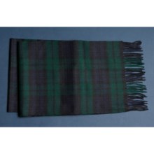 Johnstons of Elgin Cashmere Scarf (For Men and Women) in Black Watch - Closeouts